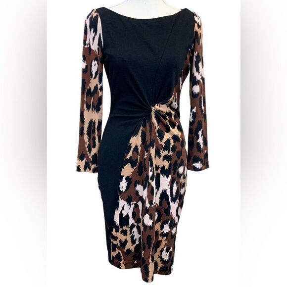 Diane von Furstenberg Masankay Dress In Nomadic Leopard 10 Wool Animal Print - Picture 1 of 9